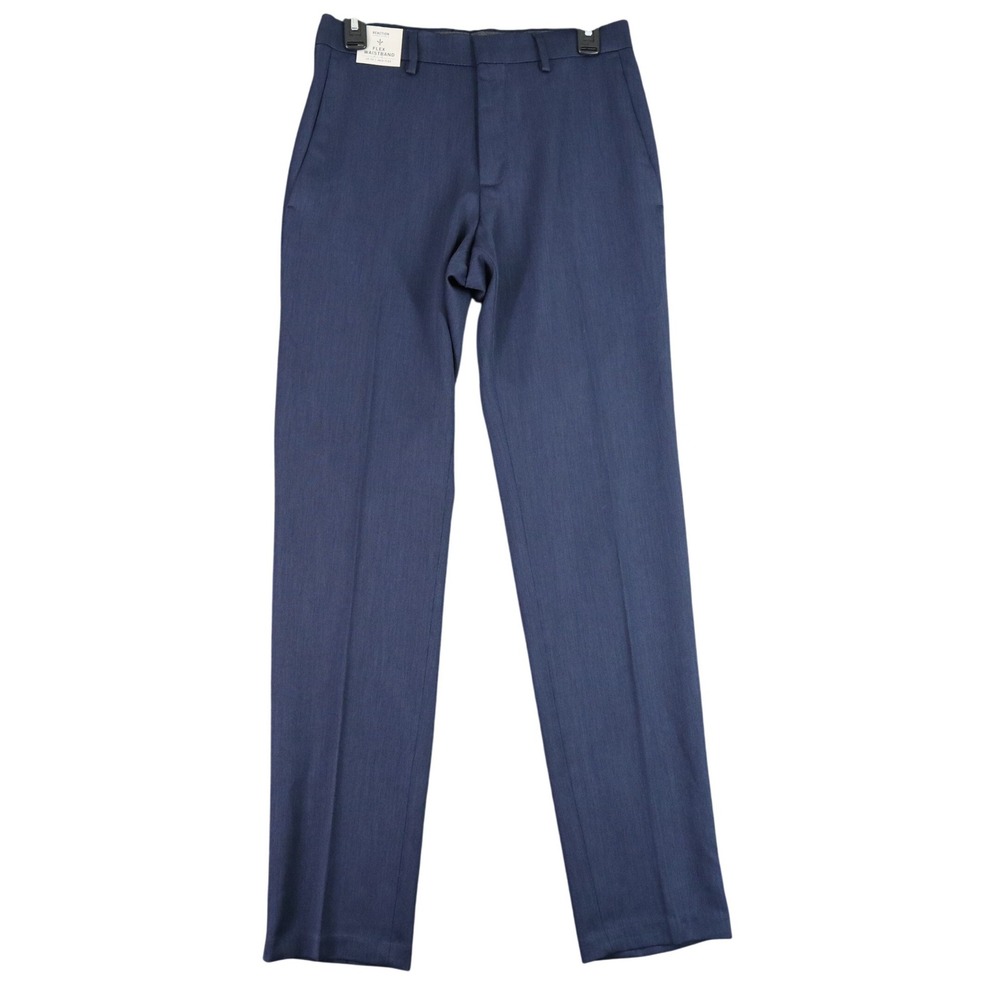 Kenneth Cole Reaction Stretch Slim Fit Dress Pants Men 30x32 Blue Flex Waistband
